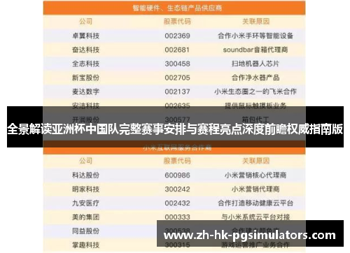 全景解读亚洲杯中国队完整赛事安排与赛程亮点深度前瞻权威指南版 全景解读亚洲杯中国队完整赛事安排与赛程亮点深度前瞻权威指南版